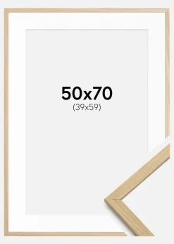 Ramme Edsbyn Eg 50x70 cm - Passepartout Hvid 40x60 cm