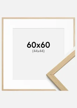 Ramme Edsbyn Eg 60x60 cm - Passepartout Hvid 45x45 cm