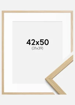 Ramme Edsbyn Eg 42x50 cm - Passepartout Hvid 32x40 cm