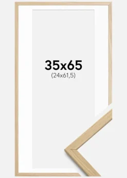 Ramme Edsbyn Eg 35x65 cm - Passepartout Hvid 25x62,5 cm