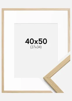 Ramme Edsbyn Eg 40x50 cm - Passepartout Hvid 28x35 cm