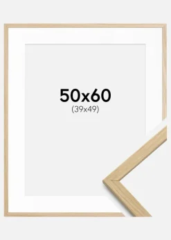 Ramme Edsbyn Eg 50x60 cm - Passepartout Hvid 40x50 cm