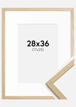 Ramme Edsbyn Eg 28x36 cm - Passepartout Hvid 18x26 cm