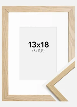 Ramme Edsbyn Eg 13x18 cm - Passepartout Hvid 9x12 cm