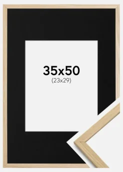 Ramme Edsbyn Eg 35x50 cm - Passepartout Sort 24x30 cm