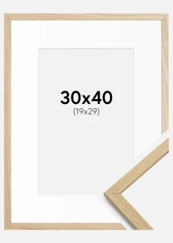 Ramme Edsbyn Eg 30x40 cm - Passepartout Hvid 20x30 cm