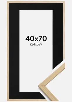 Ramme Edsbyn Eg 40x70 cm - Passepartout Sort 25x60 cm