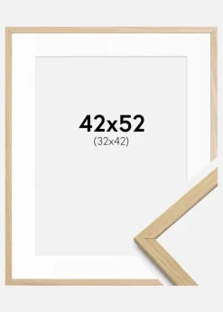 Ramme Edsbyn Eg 42x52 cm - Passepartout Hvid 33x43 cm