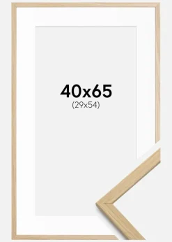 Ramme Edsbyn Eg 40x65 cm - Passepartout Hvid 30x55 cm