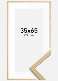 Ramme Edsbyn Eg 35x65 cm - Passepartout Hvid 25x55 cm