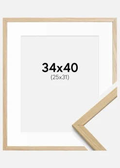 Ramme Edsbyn Eg 34x40 cm - Passepartout Hvid 26x32 cm