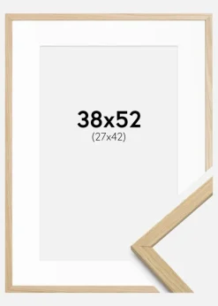 Ramme Edsbyn Eg 38x52 cm - Passepartout Hvid 28x43 cm