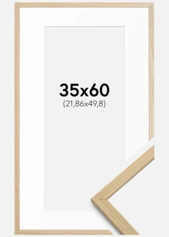 Ramme Edsbyn Eg 35x60 cm - Passepartout Hvid 9x20 inches