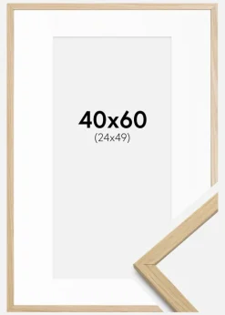 Ramme Edsbyn Eg 40x60 cm - Passepartout Hvid 25x50 cm