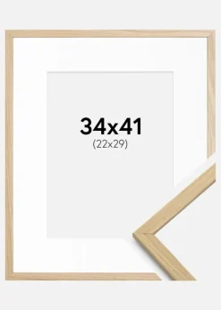 Ramme Edsbyn Eg 34x41 cm - Passepartout Hvid 23x30 cm