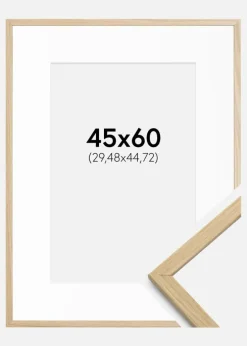 Ramme Edsbyn Eg 45x60 cm - Passepartout Hvid 12x18 inches