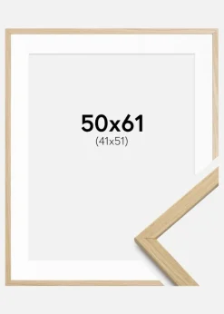 Ramme Edsbyn Eg 50x61 cm - Passepartout Hvid 42x52 cm