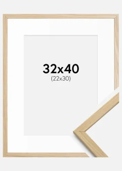 Ramme Edsbyn Eg 32x40 cm - Passepartout Hvid 23x31 cm