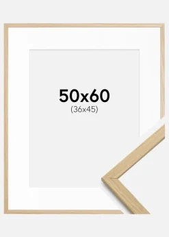 Ramme Edsbyn Eg 50x60 cm - Passepartout Hvid 37x46 cm