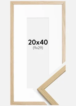 Ramme Edsbyn Eg 20x40 cm - Passepartout Hvid 10x30 cm