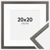 Ramme Edsbyn Grafit 20x20 cm - Passepartout Hvid 15x15 cm