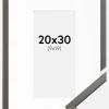 Ramme Edsbyn Grafit 20x30 cm - Passepartout Hvid 10x20 cm