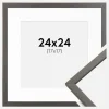 Ramme Edsbyn Grafit 24x24 cm - Passepartout Hvid 18x18 cm