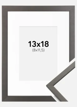Ramme Edsbyn Grafit 13x18 cm - Passepartout Hvid 9x12 cm
