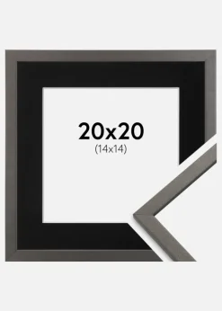 Ramme Edsbyn Grafit 20x20 cm - Passepartout Sort 15x15 cm