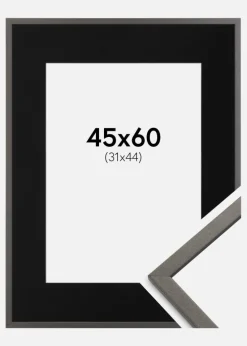Ramme Edsbyn Grafit 45x60 cm - Passepartout Sort 32x45 cm