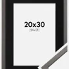 Ramme Edsbyn Grafit 20x30 cm - Passepartout Sort 15x22 cm