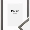 Ramme Edsbyn Grafit 15x20 cm - Passepartout Hvid 10x15 cm