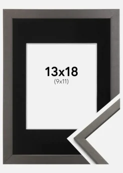 Ramme Edsbyn Grafit 13x18 cm - Passepartout Sort 10x12 cm