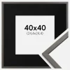 Ramme Edsbyn Grafit 40x40 cm - Passepartout Sort 10x10 inches