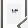 Ramme Edsbyn Grafit 13x18 cm - Passepartout Hvid 9x13 cm