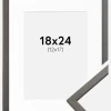 Ramme Edsbyn Grafit 18x24 cm - Passepartout Hvid 13x18 cm