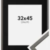 Ramme Edsbyn Grafit 32x45 cm - Passepartout Sort 25x30 cm