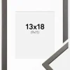 Ramme Edsbyn Grafit 13x18 cm - Passepartout Hvid 10x12 cm