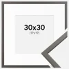 Ramme Edsbyn Grafit 30x30 cm - Passepartout Hvid 20x20 cm