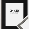 Ramme Edsbyn Grafit 24x30 cm - Passepartout Sort 7x9 inches