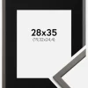Ramme Edsbyn Grafit 28x35 cm - Passepartout Sort 8x10 inches