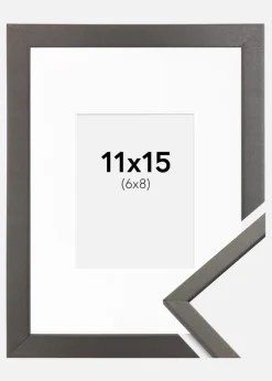 Ramme Edsbyn Grafit 11x15 cm - Passepartout Hvid 7x9 cm