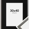 Ramme Edsbyn Grafit 30x40 cm - Passepartout Sort 20x28 cm