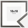 Ramme Edsbyn Grafit 18x18 cm - Passepartout Hvid 12x12 cm