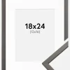 Ramme Edsbyn Grafit 18x24 cm - Passepartout Hvid 13x17 cm