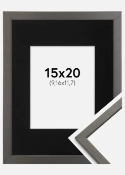 Ramme Edsbyn Grafit 15x20 cm - Passepartout Sort 4x5 inches