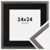 Ramme Edsbyn Grafit 24x24 cm - Passepartout Sort 18x18 cm