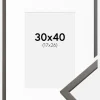 Ramme Edsbyn Grafit 30x40 cm - Passepartout Hvid 18x27 cm