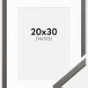 Ramme Edsbyn Grafit 20x30 cm - Passepartout Hvid 15x21 cm (A5)