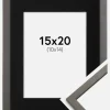 Ramme Edsbyn Grafit 15x20 cm - Passepartout Sort 11x15 cm